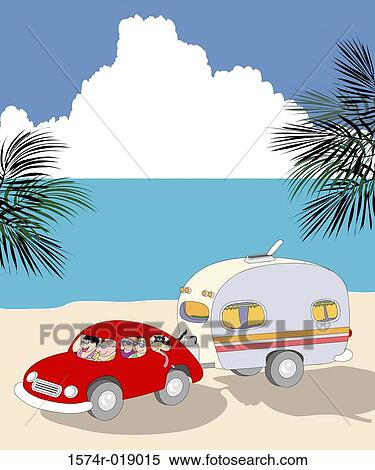 Stock Illustration - Vacation in the Tropics 2004 Linda Braucht (20th C. American) Computer graphics. Fotosearch