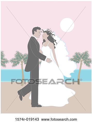 Drawing - Wedding in Palms Linda Braucht (20th C. American) Computer Graphics. Fotosearch