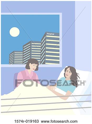 Drawing - Worried Mom at Hospital Linda Braucht (20th C. American) Computer Graphics. Fotosearch
