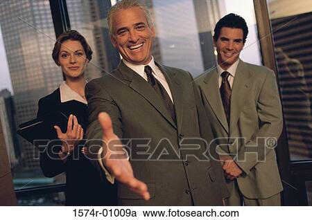 Stock Image - Portrait of a business team. Fotosearch