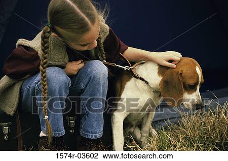 Girl sitting with her dog View Large Photo Image Stock Image - Girl sitting with her dog. Fotosearch