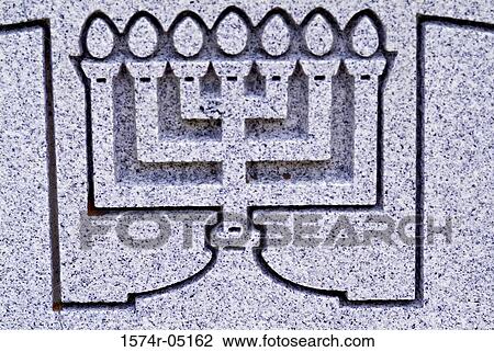 Close-up of menorah engraved on a wall View Large Photo Image Stock Image - Close-up of menorah engraved on a wall. Fotosearch