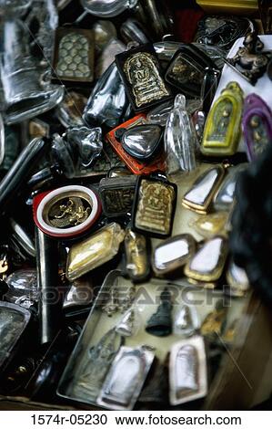 Stock Image - High angle view of pendants, Thailand. Fotosearch