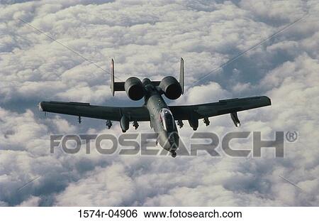 Stock Photograph - Aerial view of an A-10 Thunderbolt in flight. Fotosearch