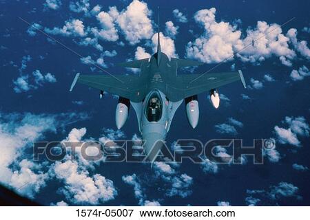 Aerial view of an F-16 Fighting Falcon in flight View Large Photo Image Stock Photo - Aerial view of an F-16 Fighting Falcon in flight. Fotosearch
