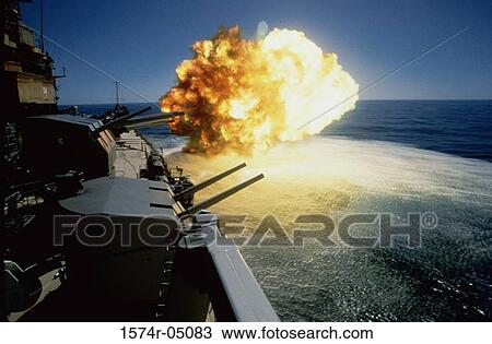 Battleship USS Missouri firing its guns, Hawaii, USA View Large Photo Image Stock Image - Battleship USS Missouri firing its guns, Hawaii, USA. Fotosearch