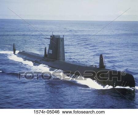 Stock Photograph - High angle view of a US Navy submarine. Fotosearch