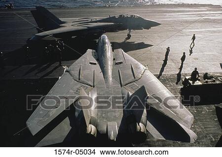 High angle view of F-14A Tomcats on the USS Saratoga View Large Photo Image Picture - High angle view of F-14A Tomcats on the USS Saratoga. Fotosearch