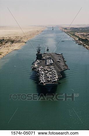 High angle view of the USS Dwight D. Eisenhower aircraft carrier moving through the Suez Canal View Large Photo Image Stock Image - High angle view of the USS Dwight D. Eisenhower aircraft carrier moving through the Suez Canal. Fotosearch