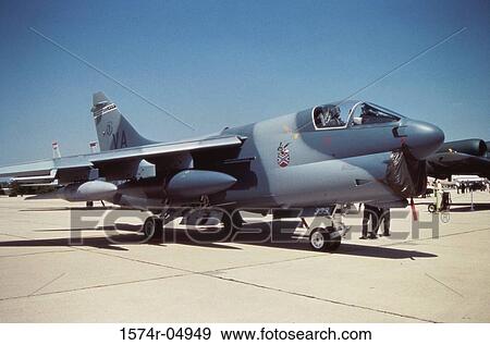 Stock Photo - Side profile of an A-7 aircraft. Fotosearch