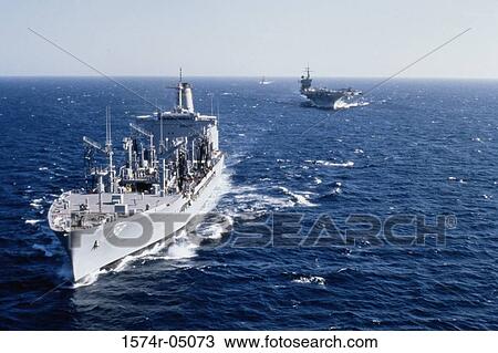 Stock Image - USS John F. Kennedy aircraft carrier in sea. Fotosearch