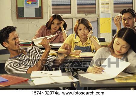 High school students bored in a classroom View Large Photo Image Stock Image - High school students bored in a classroom. Fotosearch