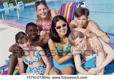 Portrait of a group of teenagers View Large Photo Image Stock Image - Portrait of a group of teenagers. Fotosearch