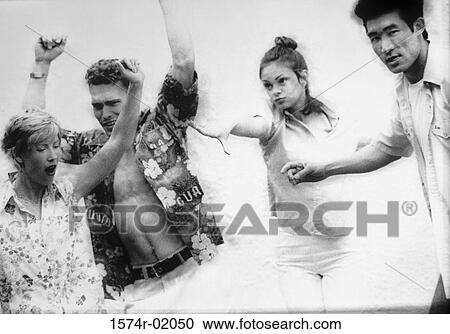 Two young couples dancing together View Large Photo Image Stock Image - Two young couples dancing together. Fotosearch