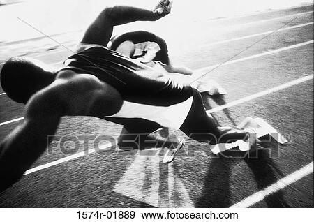 High angle view of a sprinter View Large Photo Image Stock Photo - High angle view of a sprinter. Fotosearch