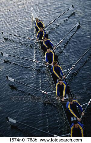 Stock Image - Team sport rowing. Fotosearch
