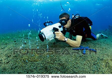 Scuba diver taking a photograph underwater View Large Photo Image Stock Photography - Scuba diver taking a photograph underwater. Fotosearch