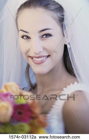 Portrait of a bride smiling View Large Photo Image Stock Image - Portrait of a bride smiling. Fotosearch