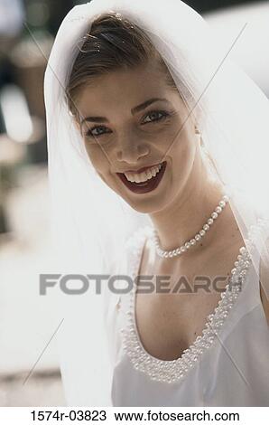 Portrait of a bride smiling View Large Photo Image Stock Image - Portrait of a bride smiling. Fotosearch