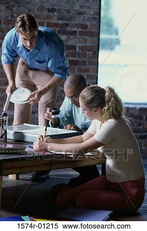 Business executives working View Large Photo Image Stock Photography - Business executives working. Fotosearch