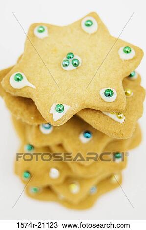 Close-up of a stack of Christmas cookies View Large Photo Image Stock Image - Close-up of a stack of Christmas cookies. Fotosearch