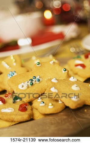 Close-up of Christmas cookies View Large Photo Image Stock Photo - Close-up of Christmas cookies. Fotosearch