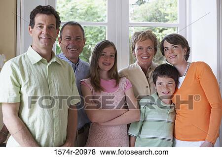 Portrait of a family smiling View Large Photo Image Stock Photo - Portrait of a family smiling. Fotosearch