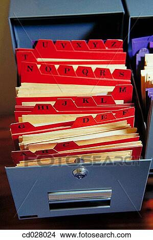 Picture - A-Z index in filing cabinet. Fotosearch