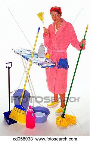 at-home, brush, broom, bathrobe, activity View Large Photo Image Stock Image - at-home, brush, broom, bathrobe, activity. Fotosearch