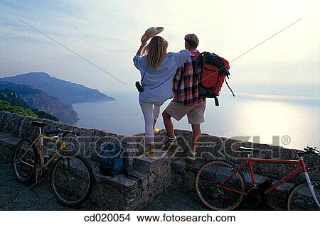 back view, bicycle, coast, coastal View Large Photo Image Picture - back view, bicycle, coast, coastal. Fotosearch