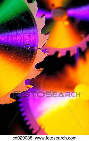 Stock Photo - background, Circular saw, Close-up, concept, danger. Fotosearch