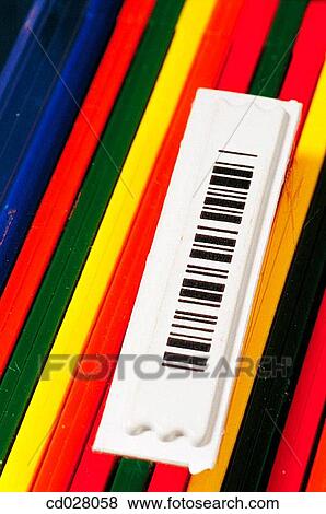 Stock Photo - Bar code on floppy disk box. Fotosearch