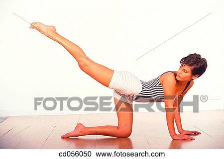 barefoot, calisthenics, brunette, activity View Large Photo Image Stock Image - barefoot, calisthenics, brunette, activity. Fotosearch