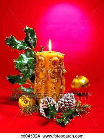 Picture - bauble, candle, celebrate, celebration, Christmas, Christmas decoration. Fotosearch