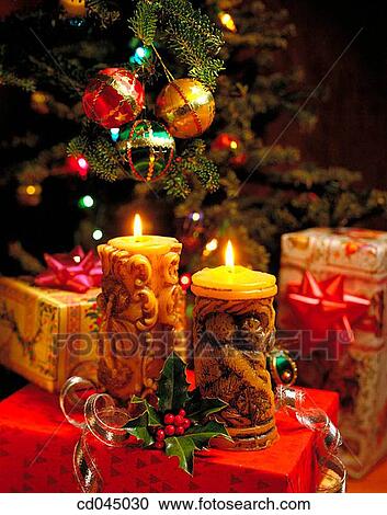 Stock Image - bauble, candle, celebrate, celebration, Christmas, Christmas decoration. Fotosearch
