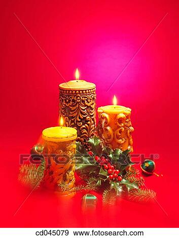 Stock Photo - bauble, candle, celebrate, celebration, Christmas, Christmas decoration. Fotosearch