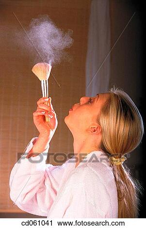 Stock Image - beauty, Beauty Care, blond, blow, blowing. Fotosearch