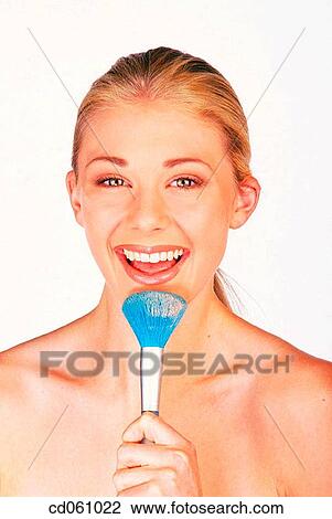Stock Image - beauty, Beauty Care, blond, brush. Fotosearch