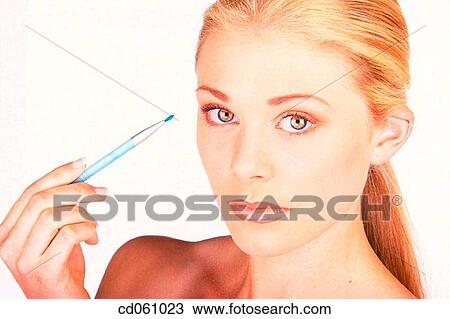 Stock Image - beauty, brush, blond, Beauty Care, activity. Fotosearch