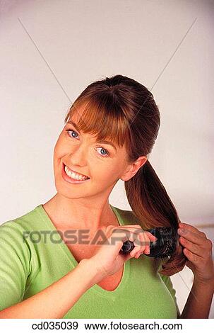 beauty, brush, brunette, Beauty Care, activity View Large Photo Image Stock Photo - beauty, brush, brunette, Beauty Care, activity. Fotosearch