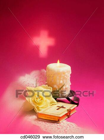 Bible, book, candle, Christian, Christianity, Close-up View Large Photo Image Stock Photo - Bible, book, candle, Christian, Christianity, Close-up. Fotosearch