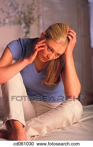 Stock Image - blond, contemporary, at-home. Fotosearch