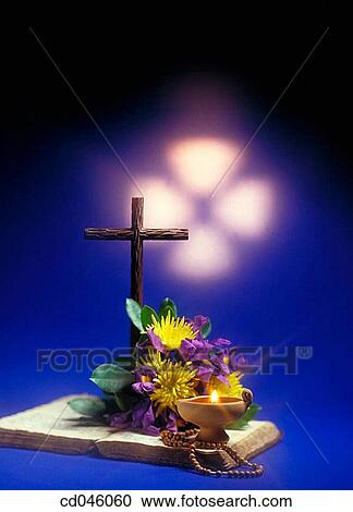 Stock Image - blue, Christian, Christianity, Close-up, concept. Fotosearch