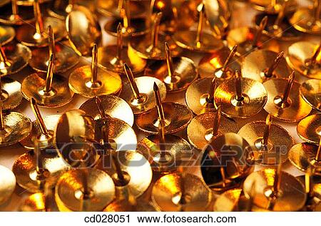 Brass drawing pins View Large Photo Image Stock Image - Brass drawing pins. Fotosearch