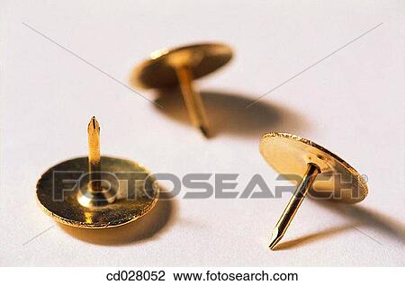 Brass drawing pins View Large Photo Image Stock Image - Brass drawing pins. Fotosearch