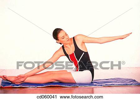 brunette, calisthenics, activity View Large Photo Image Stock Image - brunette, calisthenics, activity. Fotosearch