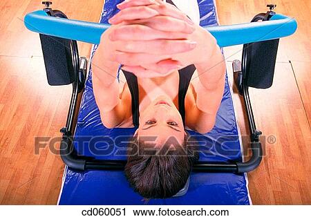 brunette, calisthenics, activity View Large Photo Image Stock Image - brunette, calisthenics, activity. Fotosearch