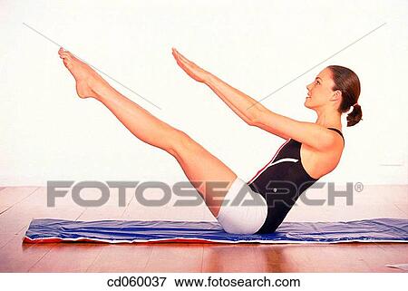 brunette, calisthenics, activity View Large Photo Image Stock Photo - brunette, calisthenics, activity. Fotosearch