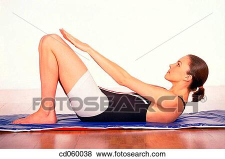 brunette, calisthenics, activity View Large Photo Image Stock Photo - brunette, calisthenics, activity. Fotosearch