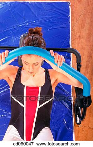 brunette, calisthenics, activity View Large Photo Image Stock Photo - brunette, calisthenics, activity. Fotosearch